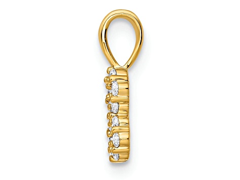 14K Yellow Gold Diamond Number 8 Pendant