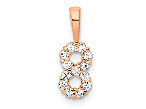 14k Rose Gold Diamond Number 8 Pendant