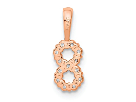 14k Rose Gold Diamond Number 8 Pendant