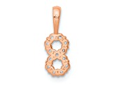 14k Rose Gold Diamond Number 8 Pendant