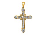 14K Yellow Gold 1/3ct. Diamond Filigree Cross Pendant