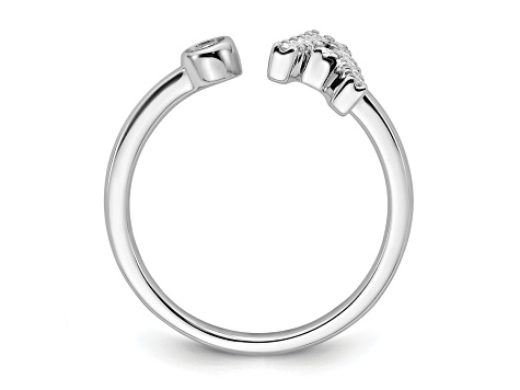 Rhodium Over 14K White Gold Lab Grown Diamond VS/SI GH, Initial  Adjustable Ring