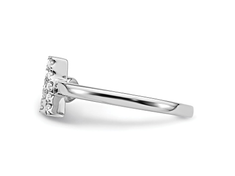 Rhodium Over 14K White Gold Lab Grown Diamond VS/SI GH, Initial  Adjustable Ring