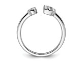 Rhodium Over 14K White Gold Lab Grown Diamond VS/SI GH, Initial B Adjustable Ring