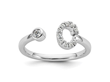 Picture of Rhodium Over 14K White Gold Lab Grown Diamond VS/SI GH, Initial C Adjustable Ring