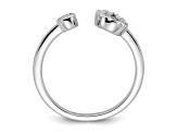 Rhodium Over 14K White Gold Lab Grown Diamond VS/SI GH, Initial C Adjustable Ring