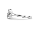 Rhodium Over 14K White Gold Lab Grown Diamond VS/SI GH, Initial C Adjustable Ring