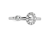 Rhodium Over 14K White Gold Lab Grown Diamond VS/SI GH, Initial C Adjustable Ring
