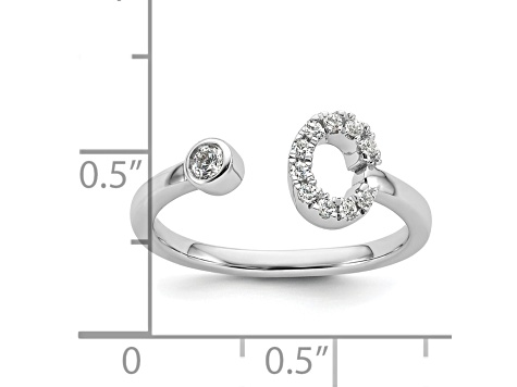 Rhodium Over 14K White Gold Lab Grown Diamond VS/SI GH, Initial C Adjustable Ring