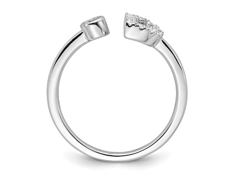 Rhodium Over 14K White Gold Lab Grown Diamond VS/SI GH, Initial D Adjustable Ring