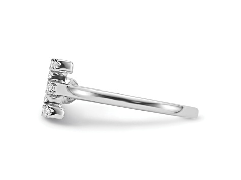 Rhodium Over 14K White Gold Lab Grown Diamond VS/SI GH, Initial E Adjustable Ring