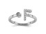 Rhodium Over 14K White Gold Lab Grown Diamond VS/SI GH, Initial F Adjustable Ring