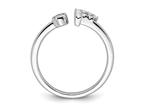 White Diamond Accent Rhodium Over Sterling Silver Two-Tone Angel