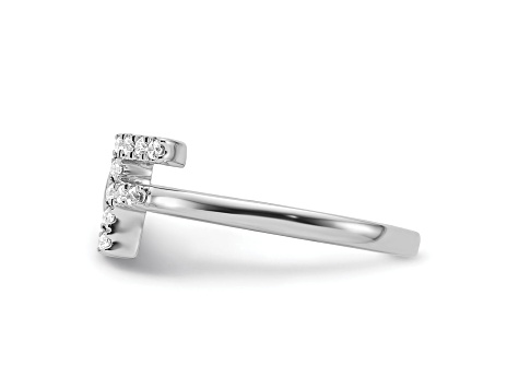 Rhodium Over 14K White Gold Lab Grown Diamond VS/SI GH, Initial F Adjustable Ring