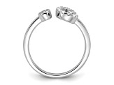 Rhodium Over 14K White Gold Lab Grown Diamond VS/SI GH, Initial G Adjustable Ring