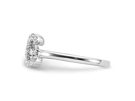 Rhodium Over 14K White Gold Lab Grown Diamond VS/SI GH, Initial G Adjustable Ring