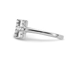 Rhodium Over 14K White Gold Lab Grown Diamond VS/SI GH, Initial H Adjustable Ring
