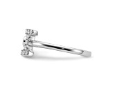 Rhodium Over 14K White Gold Lab Grown Diamond VS/SI GH, Initial I Adjustable Ring