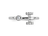 Rhodium Over 14K White Gold Lab Grown Diamond VS/SI GH, Initial I Adjustable Ring