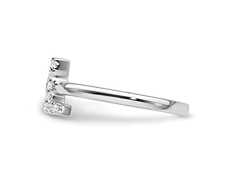 Rhodium Over 14K White Gold Lab Grown Diamond VS/SI GH, Initial L Adjustable Ring