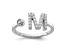 Rhodium Over 14K White Gold Lab Grown Diamond VS/SI GH, Initial M Adjustable Ring