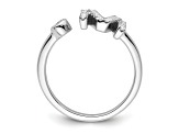 Rhodium Over 14K White Gold Lab Grown Diamond VS/SI GH, Initial M Adjustable Ring