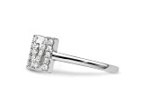 Rhodium Over 14K White Gold Lab Grown Diamond VS/SI GH, Initial M Adjustable Ring