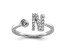 Rhodium Over 14K White Gold Lab Grown Diamond VS/SI GH, Initial N Adjustable Ring