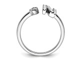 Rhodium Over 14K White Gold Lab Grown Diamond VS/SI GH, Initial N Adjustable Ring