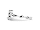 Rhodium Over 14K White Gold Lab Grown Diamond VS/SI GH, Initial P Adjustable Ring