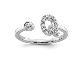 Picture of Rhodium Over 14K White Gold Lab Grown Diamond VS/SI GH, Initial Q Adjustable Ring