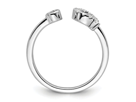 Rhodium Over 14K White Gold Lab Grown Diamond VS/SI GH, Initial Q Adjustable Ring