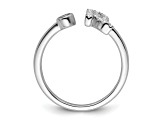 Rhodium Over 14K White Gold Lab Grown Diamond VS/SI GH, Initial R Adjustable Ring