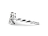 Rhodium Over 14K White Gold Lab Grown Diamond VS/SI GH, Initial R Adjustable Ring