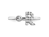 Rhodium Over 14K White Gold Lab Grown Diamond VS/SI GH, Initial R Adjustable Ring