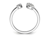 Rhodium Over 14K White Gold Lab Grown Diamond VS/SI GH, Initial S Adjustable Ring