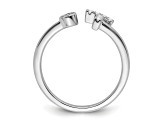 Rhodium Over 14K White Gold Lab Grown Diamond VS/SI GH, Initial T Adjustable Ring