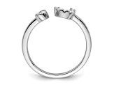 Rhodium Over 14K White Gold Lab Grown Diamond VS/SI GH, Initial U Adjustable Ring