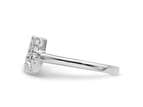 Rhodium Over 14K White Gold Lab Grown Diamond VS/SI GH, Initial U Adjustable Ring