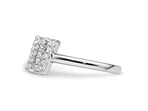 Rhodium Over 14K White Gold Lab Grown Diamond VS/SI GH, Initial W Adjustable Ring