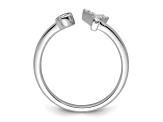 Rhodium Over 14K White Gold Lab Grown Diamond VS/SI GH, Initial Y Adjustable Ring