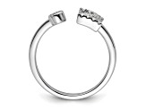 Rhodium Over 14K White Gold Lab Grown Diamond VS/SI GH, Initial Z Adjustable Ring