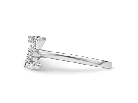 Rhodium Over 14K White Gold Lab Grown Diamond VS/SI GH, Initial Z Adjustable Ring