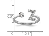Rhodium Over 14K White Gold Lab Grown Diamond VS/SI GH, Initial Z Adjustable Ring