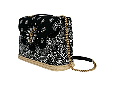 Saint Laurent Loulou Black Paisley Quilted Small Crossbody