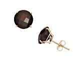 Garnet Round 10K Yellow Gold Stud Earrings, 4.7ctw