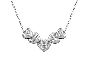 White Diamond Accent Rhodium Over Bronze Heart Necklace