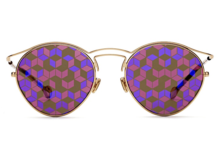 Christian Dior ORIGINS1 Gold Tone Havana Frame / Pink Marqueterie