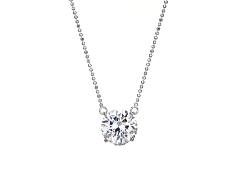 White Cubic Zirconia Platineve®  Solitaire Necklace 6.05ctw
