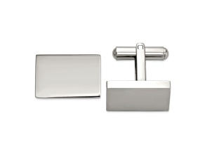 Stainless Steel Polished Rectangle Cuff Links